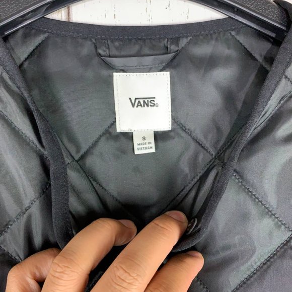 Vans Small Black Quilted Long Sleeve Jacket New Women - Picture 3 of 8